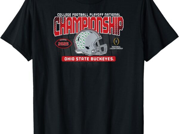 Ohio state buckeyes national championship 2025 helmet black t-shirt