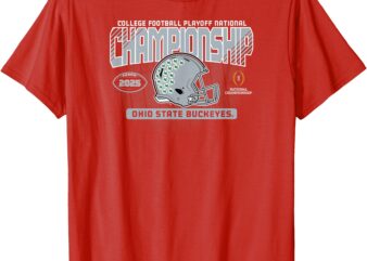 Ohio State Buckeyes National Championship 2025 Helmet Red T-Shirt