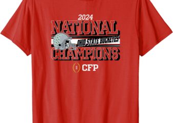 Ohio State Buckeyes National Champs 2024 CFP Bold Red T-Shirt