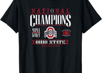 Ohio State Buckeyes National Champs 2024 CFP Icon Black T-Shirt