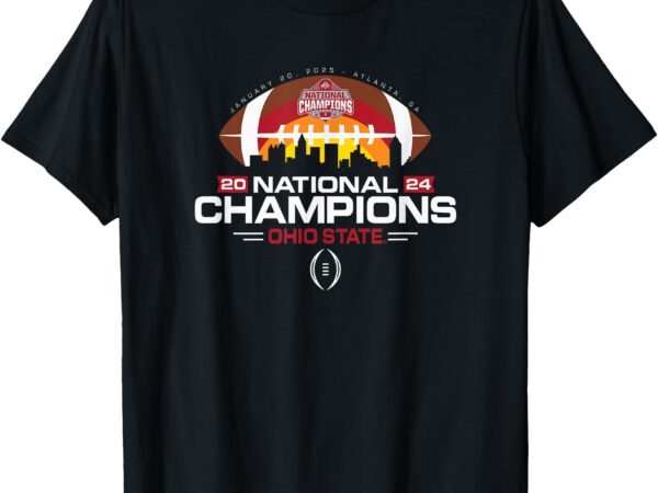 Ohio state buckeyes national champs 2024 cfp skyline black t-shirt