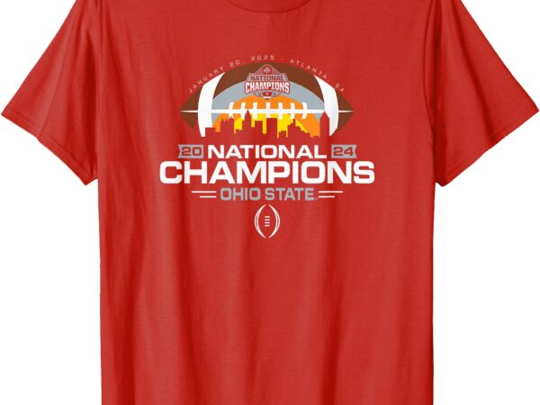 Ohio state buckeyes national champs 2024 cfp skyline red t-shirt