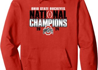 Ohio State Buckeyes National Champs 2024 CFP Winners Red Pullover Hoodie