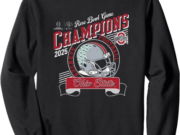 Ohio state buckeyes rose bowl champs 2025 football black sweatshirt