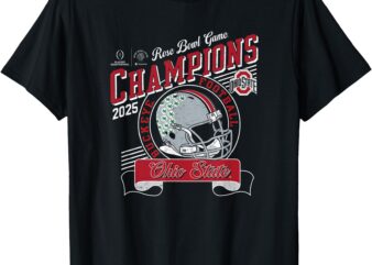 Ohio State Buckeyes Rose Bowl Champs 2025 Football Black T-Shirt