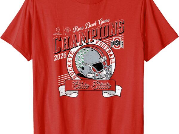 Ohio state buckeyes rose bowl champs 2025 football red t-shirt