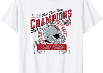 Ohio State Buckeyes Rose Bowl Champs 2025 Football White T-Shirt