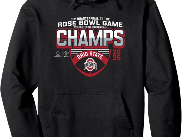 Ohio state buckeyes rose bowl champs 2025 icon black pullover hoodie t shirt design online