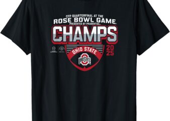 Ohio State Buckeyes Rose Bowl Champs 2025 Icon Black T-Shirt