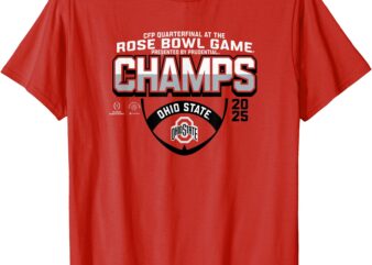 Ohio State Buckeyes Rose Bowl Champs 2025 Icon Red T-Shirt