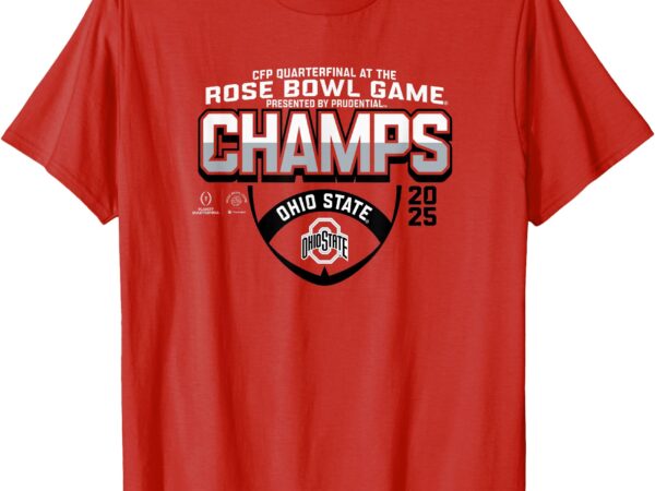 Ohio state buckeyes rose bowl champs 2025 icon red t-shirt