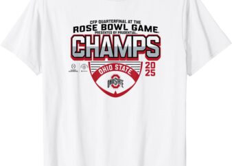 Ohio State Buckeyes Rose Bowl Champs 2025 Icon White T-Shirt