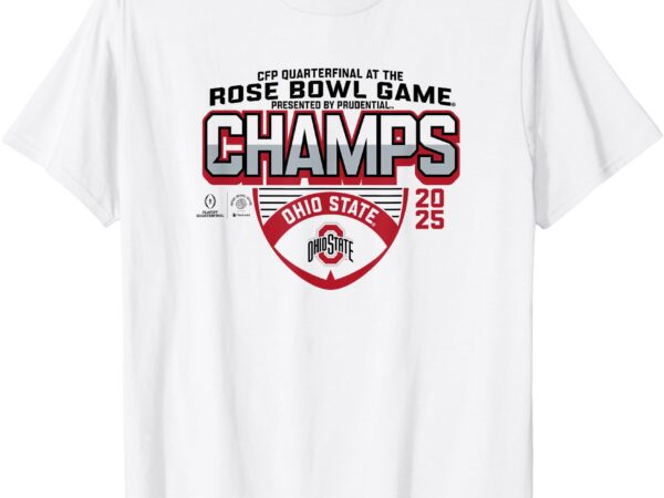 Ohio state buckeyes rose bowl champs 2025 icon white t-shirt