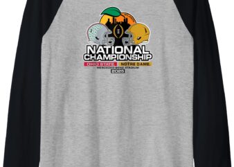 Ohio State vs Notre Dame National Championship 2025 Gray Raglan Baseball Tee