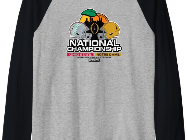 Ohio state vs notre dame national championship 2025 gray raglan baseball tee t shirt design online