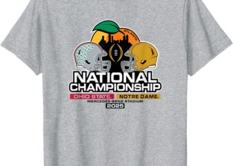 Ohio State vs Notre Dame National Championship 2025 Gray T-Shirt