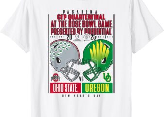 Ohio State vs Oregon CFP Quarterfinal 2024-25 Rose Bowl T-Shirt