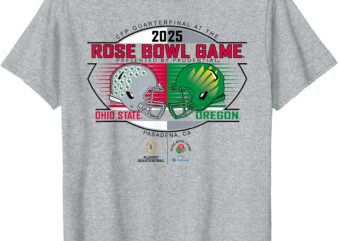 Ohio State vs Oregon Rose Bowl 2024-25 CFP Quarterfinal Gray T-Shirt