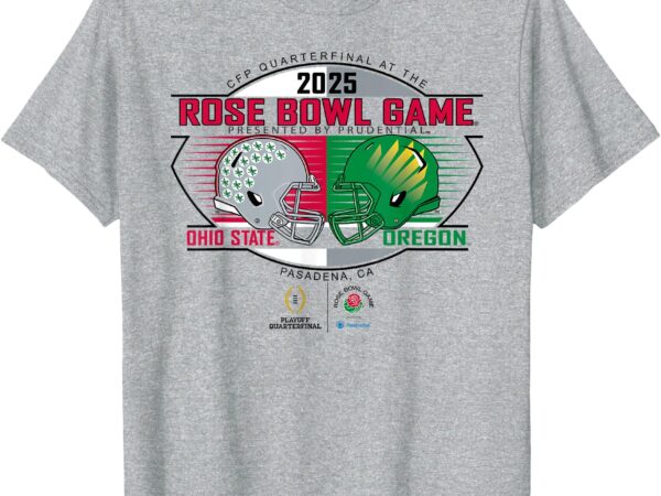 Ohio state vs oregon rose bowl 2024-25 cfp quarterfinal gray t-shirt