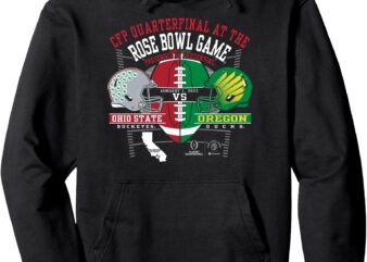 Ohio State vs Oregon Rose Bowl Game 2024-25 CFP Quarterfinal Pullover Hoodie t shirt design online