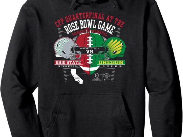 Ohio state vs oregon rose bowl game 2024-25 cfp quarterfinal pullover hoodie t shirt design online