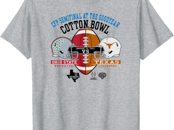 Ohio state vs texas cfp cotton bowl 2024-25 helmets gray t-shirt