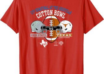 Ohio State vs Texas CFP Cotton Bowl 2024-25 Helmets Red T-Shirt