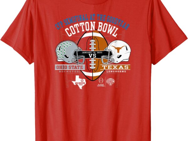 Ohio state vs texas cfp cotton bowl 2024-25 helmets red t-shirt