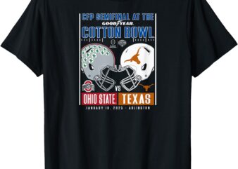 Ohio State vs Texas CFP Cotton Bowl 2024-25 Semi Clash Black T-Shirt