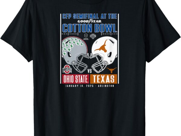 Ohio state vs texas cfp cotton bowl 2024-25 semi clash black t-shirt