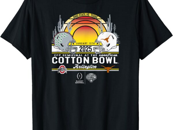 Ohio state vs texas cfp cotton bowl 2024-25 semifinal black t-shirt