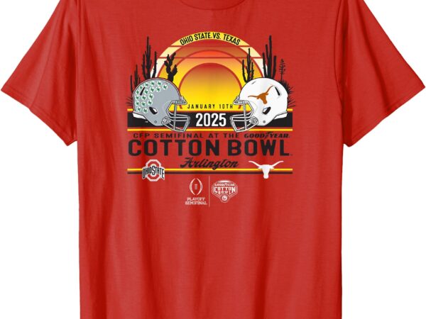 Ohio state vs texas cfp cotton bowl 2024-25 semifinal red t-shirt