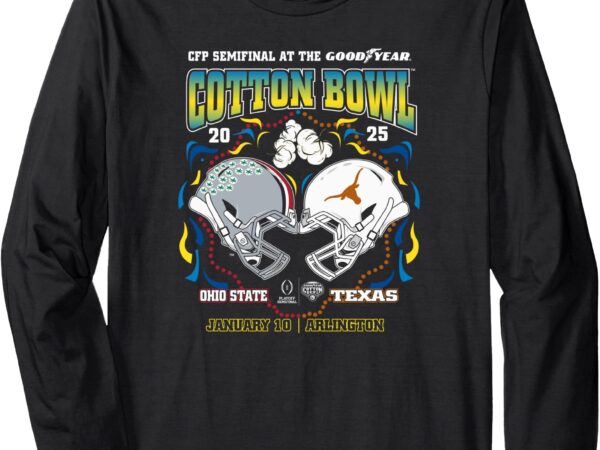 Ohio state vs texas cotton bowl 2024-25 cfp semi black long sleeve t-shirt