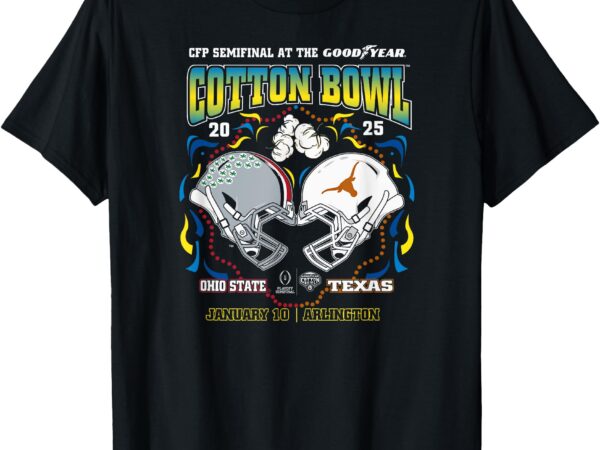 Ohio state vs texas cotton bowl 2024-25 cfp semi black t-shirt