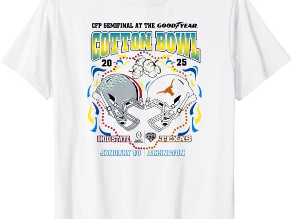 Ohio state vs texas cotton bowl 2024-25 cfp semi white t-shirt