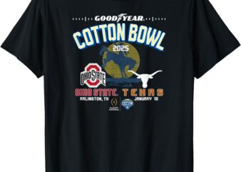 Ohio State vs Texas Cotton Bowl 2024-25 CFP Semifinal Black T-Shirt