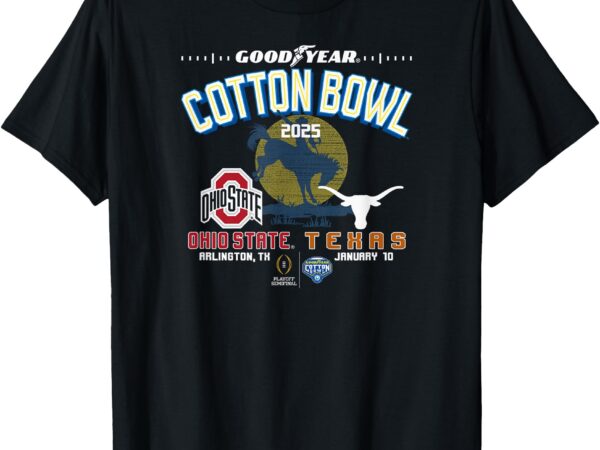 Ohio state vs texas cotton bowl 2024-25 cfp semifinal black t-shirt