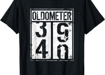 Oldometer 40th Birthday 39-40 Years Old Joke T-Shirt