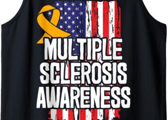 Orange Awareness Ribbon Disseminated Sclerosis Survivor Tank Top