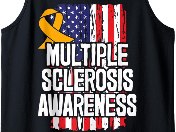 Orange awareness ribbon disseminated sclerosis survivor tank top t shirt design online