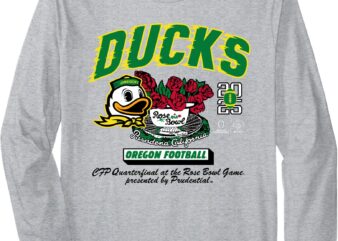 Oregon Ducks Rose Bowl 2024-25 CFP Quarterfinal Gray Long Sleeve T-Shirt