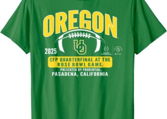 Oregon Ducks Rose Bowl 2024-25 CFP Quarterfinal Green T-Shirt