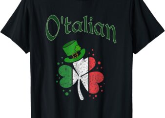 O’talian Irish St. Patrick’s Day Shamrock Italian Italy Flag T-Shirt