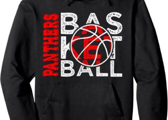 PANTHERS Basketball Game Day Spirit Tee Must Have Red Pullover Hoodie