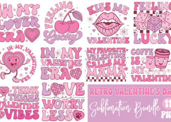 Retro Valentine’s Day PNG Bundle