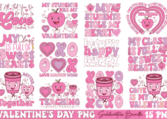 Retro Valentine’s Day PNG Bundle