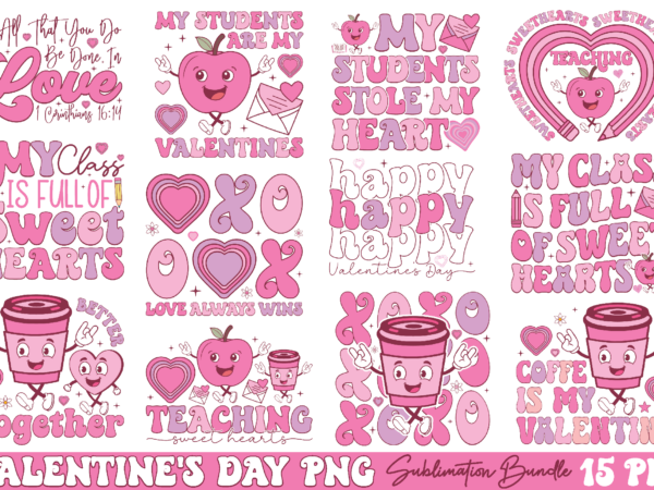 Retro valentine’s day png bundle t shirt design online