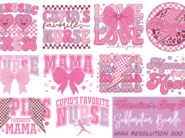 Retro valentine’s day png bundle t shirt design online