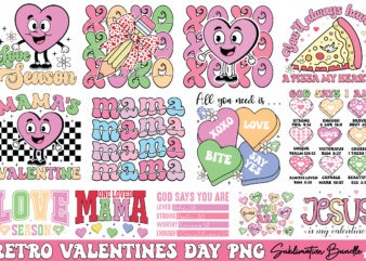 Retro Valentine’s Day PNG Bundle