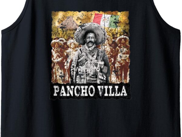 Pancho villa cool fashion vintage revolution tank top t shirt illustration